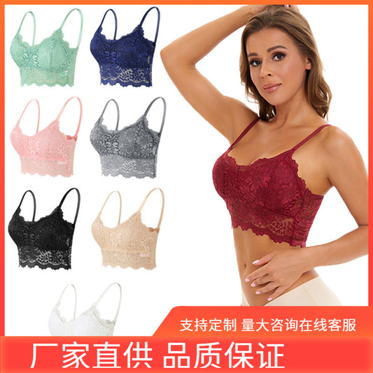 Cross-border tube top top. Women's delicate lace, beautiful back sling wrap chest underwear ladies tube top vest thin